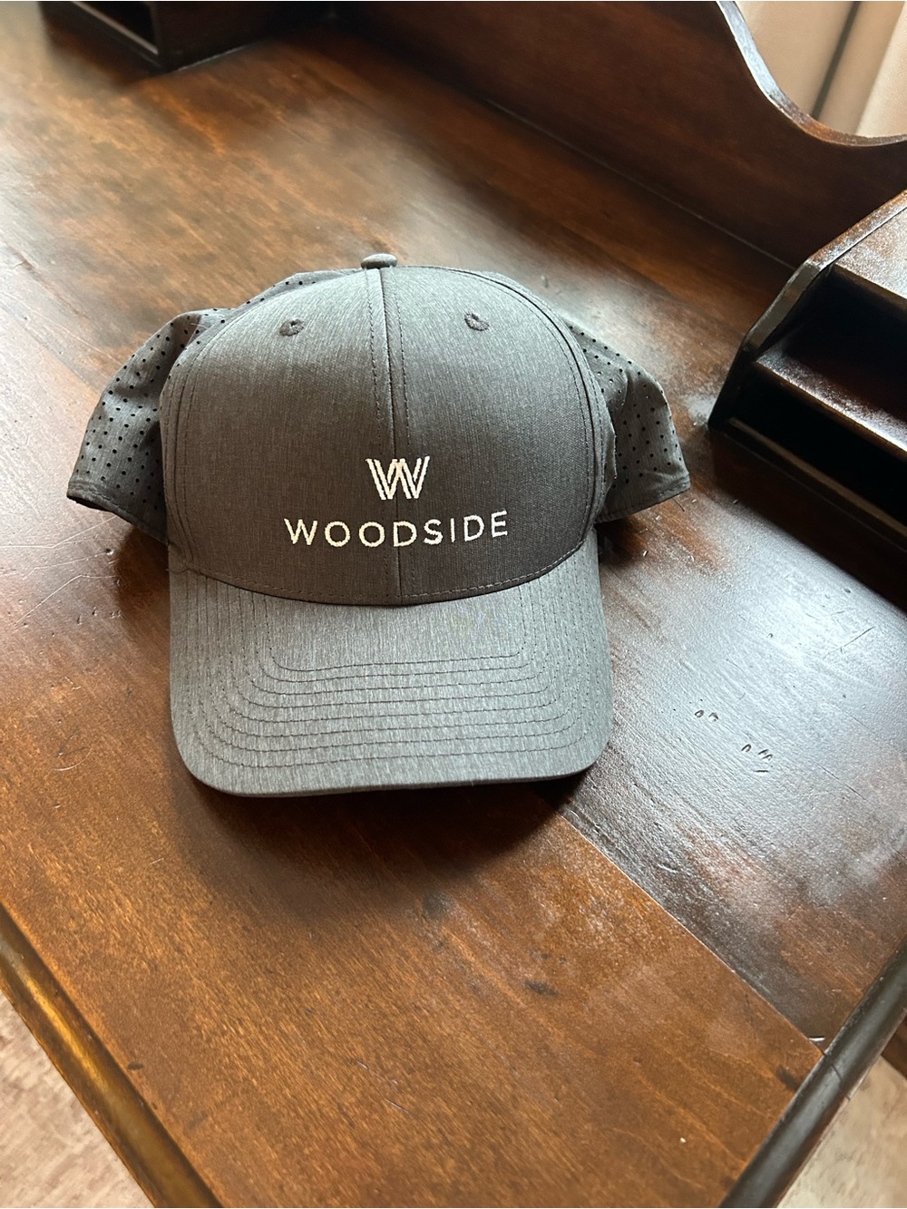 American Needle Woodside Logo Cap — Charcoal Gray
